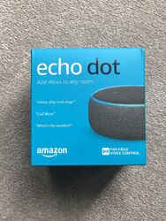 Amazon Echo Dot 3. Generation Smart Lautsprecher mit Alexa Anthrazit Schwarz, Neu 