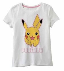 Pokemon Pikachu Kinder T-Shirt Kurzarm Shirt Baumwolle 110-116 146-152 Weiß