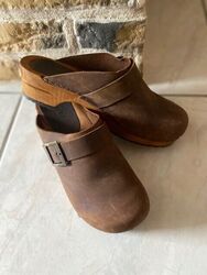 Sanita Wood-Urban Open Clog Antique Brown Gr.41 -