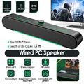 USB Lautsprecher Stereo Soundbar Subwoofer Musikbox für PC TV Laptop Computer