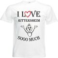 T-Shirt I Love Rittersheim für Damen Herren und Kinder ... in der Farbe Weiss