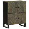 Sideboard Schwarz 60x33x75 cm Massivholz Mango