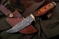 Damast Messer Damaszener Stahl Jagd Knife Damascus Hunting Bowie 4337