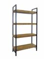 Wandregal Metallregal Bücherregal Industrie Stil schwarz/natur B: 120 cm (10343)