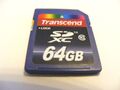 64GB SDXC Card Class 10 ( 64 GB SDXC Karte ) Speicherkarte TRANSCEND gebraucht