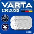20 x VARTA CR2032 Lithium Knopfzelle 3V 2032 Industriezelle NEU + MHD bis 2031 +