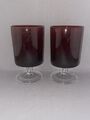 2 X VINTAGE ROT LUMINARC GROSSE WEINGLÄSER 11,5 cm HOCH FRANZÖSISCHES GLAS