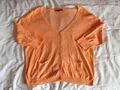 COMMA Casual Identity feine Strick Jacke orange 3/4-Arm Gr. 36