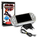 PSP 3004 Slim Konsole SILBER #33A mit Kabel und Spiel TEKKEN DARK RESURRECTION