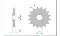Ritzel 14-Zähne 428-Teilung für Hyosung GV 125 Aquila Classic Bj. 2009-2015