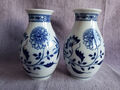 2/Paar Hutschenreuther Maria Theresia Zwiebelmuster Vase 12,5cm Tisch-BlumenVase