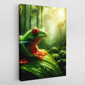 Leinwandbild Poster Acryl Glas Pop-Art Niedlicher Frosch Natur Tiere Dschungel