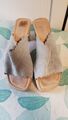 Gabor Holz echt Leder Gr.4/1/2 grau Sommerschuhe Gr.37 Pantolette