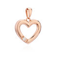 Kettenanhänger Herz 585 Rose Gold Brillant 0,05 ct W/Si Diamant 16x16mm Amulett