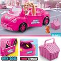 Großes rosa Cabrio Auto Spielzeug für Barbie Puppen Mädchen Cabrio Rollenspiel