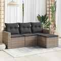 Gartenmöbel Sofa Garnitur Lounge Sitzgruppe 5-tlg. Beige Poly Rattan vidaXL