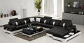 Leder U Form Wohnlandschaft Couch Big XXL Sofa mit USB Polster Ecke Garnitur Eck