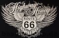 T-Shirt HIGHWAY HONEY, ROUTE66 BIKER Hot Rod Dragster PinUp V8 Skull Custom 728