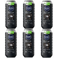 NIVEA MEN Pflegedusche Active Clean Duschgel Aktivkohle 3in1 Haut Haar 6 x 250ml