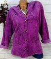 ITALY Jacke Shirtjacke Blusenjacke Sweatshirt Bluse Tunika Cord Look Lila 44 46