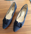 Elegante Pumps Gabor Wildleder Gr. 4 1/2 Gr. 37,5 dunkelblau neuwertig