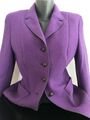 BASLER - Damen Jacke Blazer - Gr.38 Lila 100% Schurwolle - Reverskragen Langarm