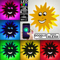 Pendelleuchte Kinderleuchte Sonne Holz glas RGB LED Smart Alexa Google dimmbar