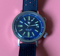 Lip Nautic-Ski, Blue Dial, Compressor-style 200m Dive Watch, 38mm, Tropic Strap 