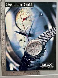 Seiko Chronograph Good for Gold Original Vintage Werbung 1991 Reklame advert