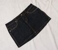 Schwarzer IS Jeans Baumwolle Mini Hüft Rock Skirt Anthrazit schwarz S 36