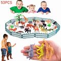 Wild Animals Zoo Safari Farm Children Gift 53Pcs Animal N32024 Toy Figures Z6Q5