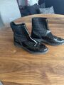 Chelsea Boots Schwarz Lackleder Gr. 37 Momenti