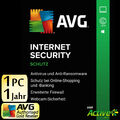 AVG INTERNET SECURITY 1 PC 1 Jahr 2024 Vollversion DE Antivirus Premium 2023 NEU