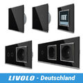 LIVOLO Touch Sensor Lichtschalter Dimmer Wechselschalter Steckdosen Glasrahmen