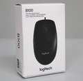 Logitech B100 Maus mit USB Kabel in Standardgröße, Optisch - Schwarz - NEU