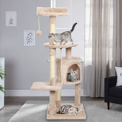 Kratzbaum Katzenbaum Sisal Kletterbaum Katzenkratzbaum Katzen Spielbaum 112cm DE