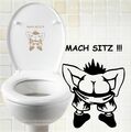 MACH SITZ !!! Toilettendeckel Aufkleber 15cm A16 Hinweis WC Wandtattoo Spruch