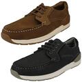 Herren Hush Puppies Schnür Nubukleder Freizeit Alltag Flynn Boat Shoe Größe