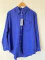 Marks and Spencer M&S Oversize Blau Reines Leinen Tunika Bluse Shirt Gr. 20