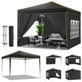 Pavillon Pavillion 3x3m 3x4,5m Gartenpavillon Pop Up Faltbar mit 4 Seitenteilen