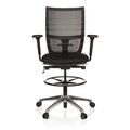 Arbeitsstuhl / Counterstuhl TOP WORK 98 Netzstoff schwarz hjh OFFICE