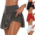 Damen Rock Tennisrock mit Innenhose Sportrock Laufrock Gym Fitness Shorts Golf