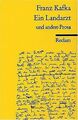 Ein Landarzt und andere Prosa von Franz Kafka | Buch | Zustand sehr gut