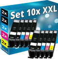 10x XL TINTE PATRONEN für CANON PIXMA MG5750 TS5050 MG5751 TS5051 MG5753 TS5053