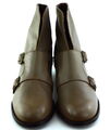 Leder Stiefeletten von B.C. Gr. 42 Taupe Damen-Schuhe Boots Stiefel Neu