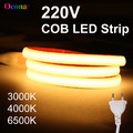 220V 230V COB LED Streifen Leiste Band Stripe Lichtschlauch Lichterkette Dimmbar