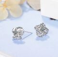 Ohrstecker mit 925 Sterling Silber Zirkonia Lila Weiß Damen Ohrringe Ohrschmuck