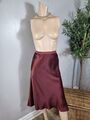 Pure Collection 135 £ Seide Satin Rock Midi Knie Merlot Rot 12 Xmas Weihnachten 