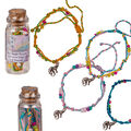 Einhorn Armband Stoff Glas Perlen in kleiner Flasche Flaschenpost Bunt Farbwahl