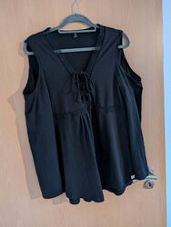 Bluse Gr. 48 schwarz Shein mit Cut-Out Damen langarm